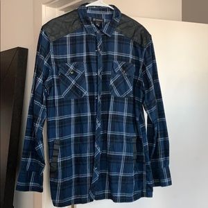 INC Light weight flannel button up with pockets